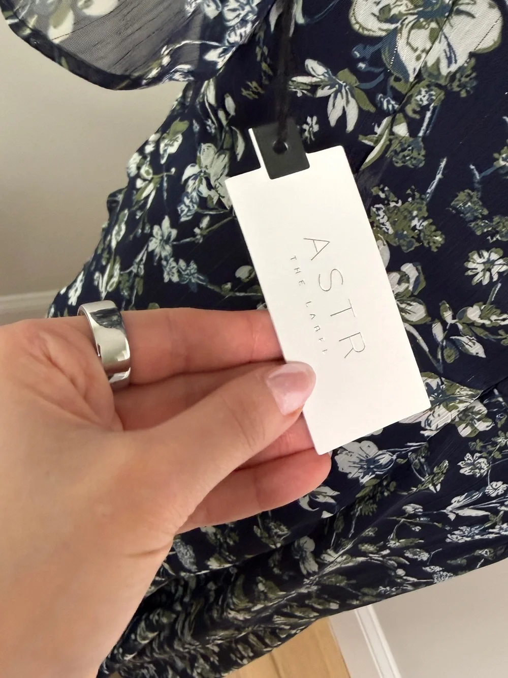 NWT ASTR the Label Flutter Sleeve Maxi Dress Blue Green Floral Size L - Picture 7 of 12